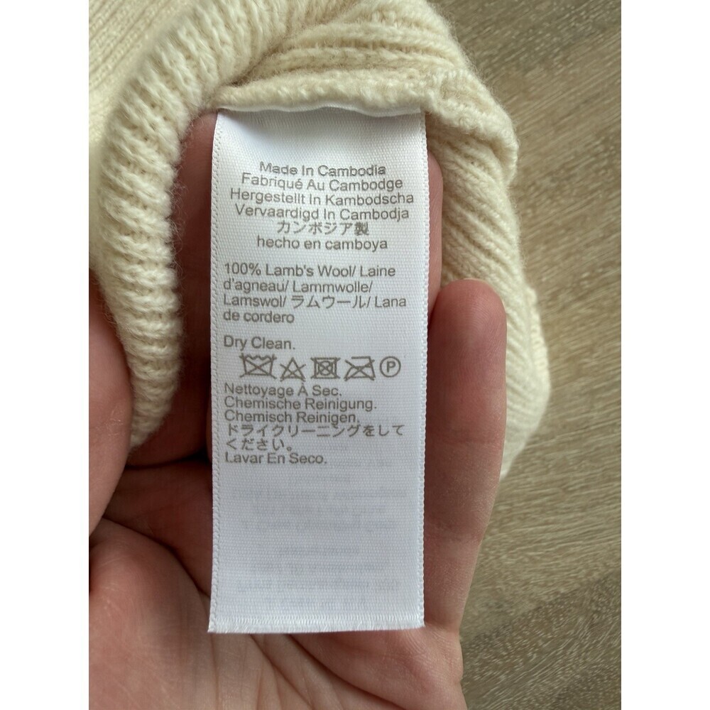 J Crew NWT Milano Stitch Cinched Waist Cardigan in Ivory Size Large 100% Wool - Picture 7 of 8